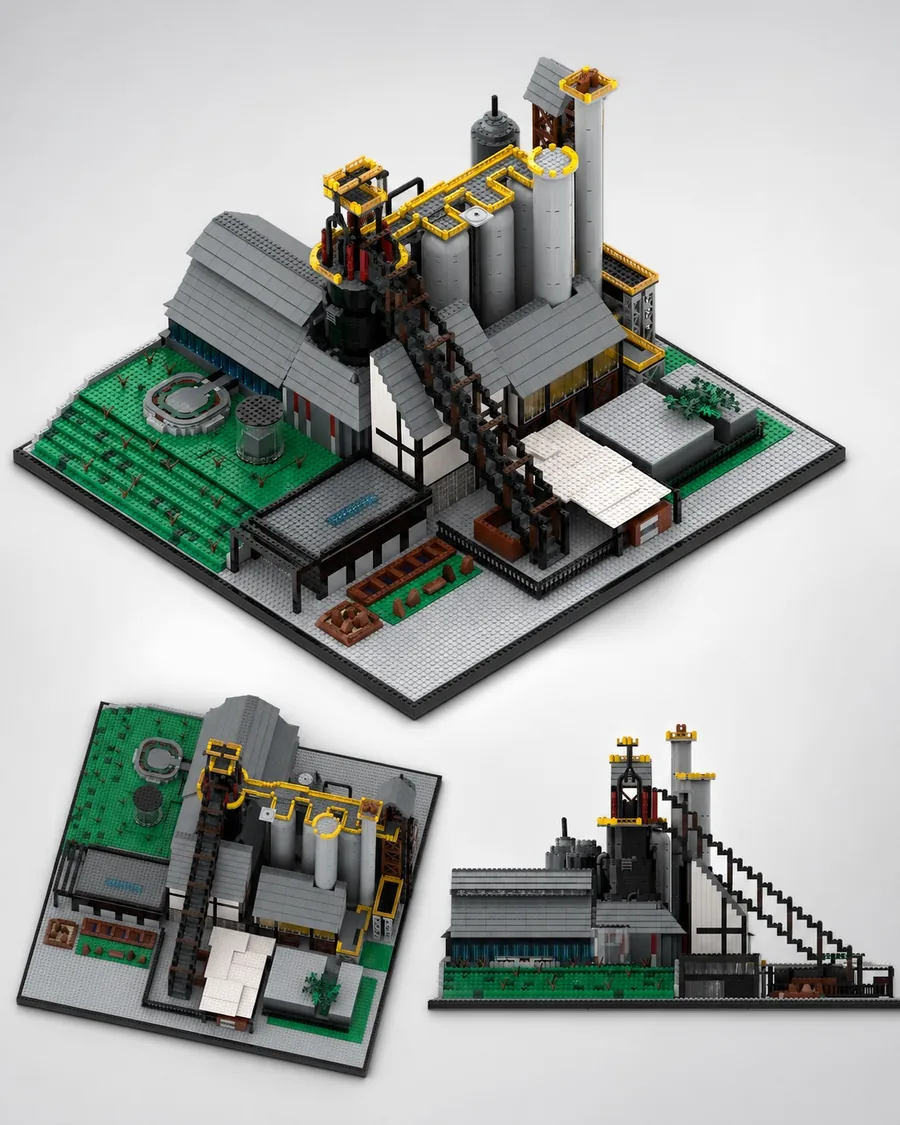 Render vertical del prototipo LEGO del Horno Alto No. 3